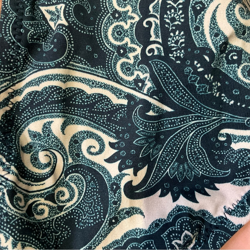 J. Crew Dark Green and Cream Paisley Bikini - Picture 4 of 5